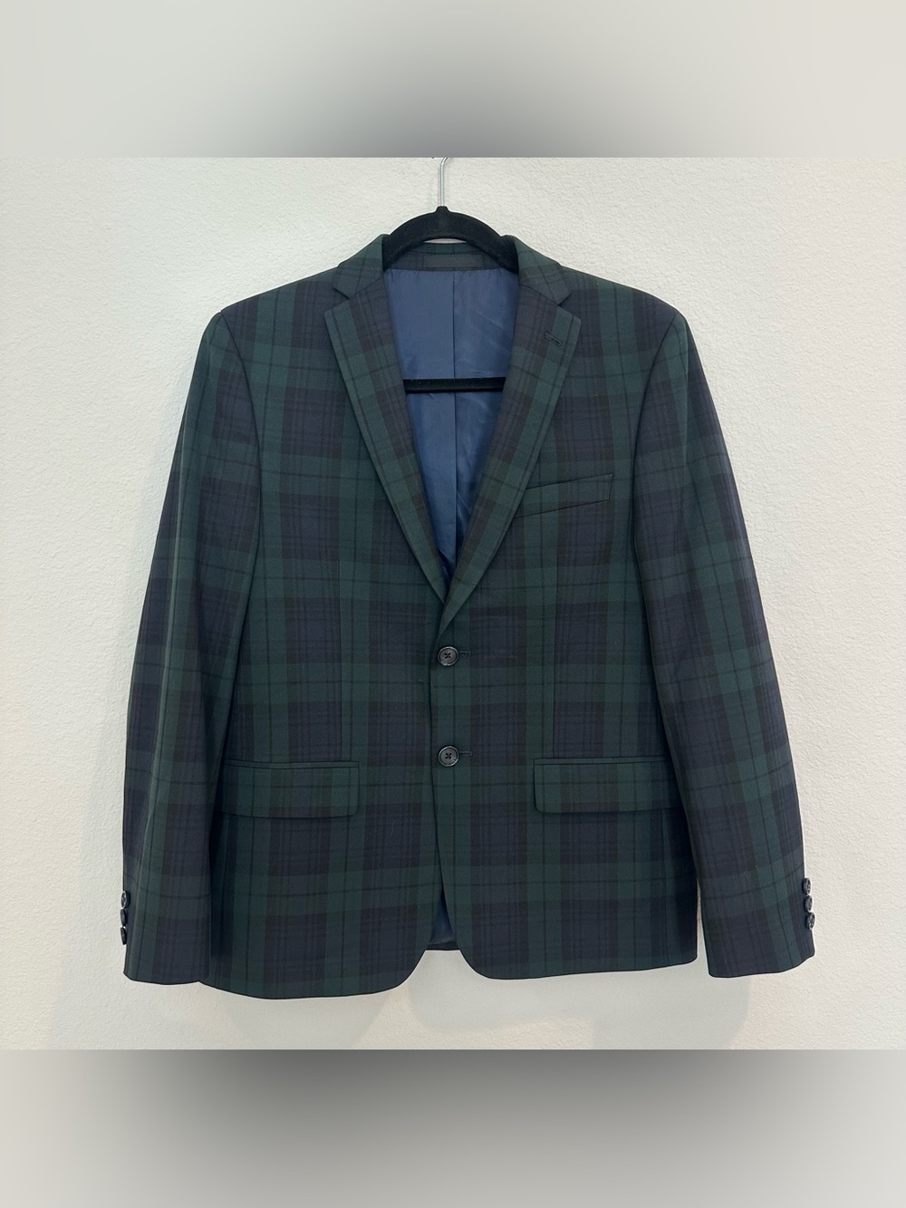 Brooks Brothers Boys 16R Black Watch Plaid Blazer Green Navy Preppy Tartan